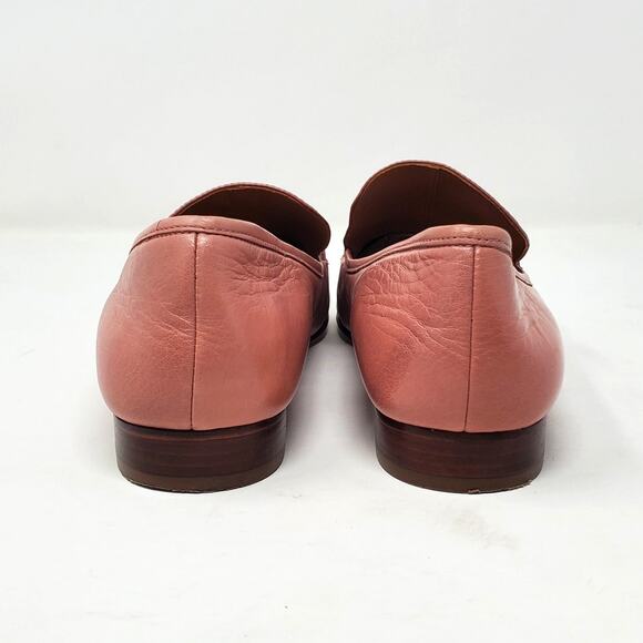 Tory Burch Jessa Loafers Slip On Square Toe Leather Rosy Pink Gold Size 8.5M - Picture 6 of 11